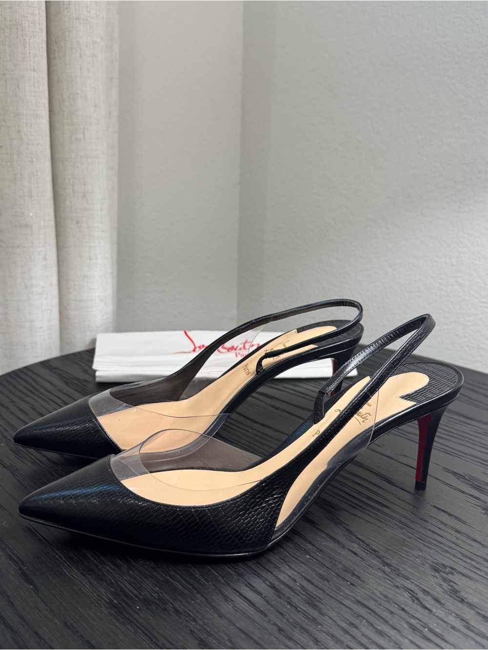 Christian Louboutin Optisexy 70 Slingback Pumps Black 37 - Picture 2 of 8